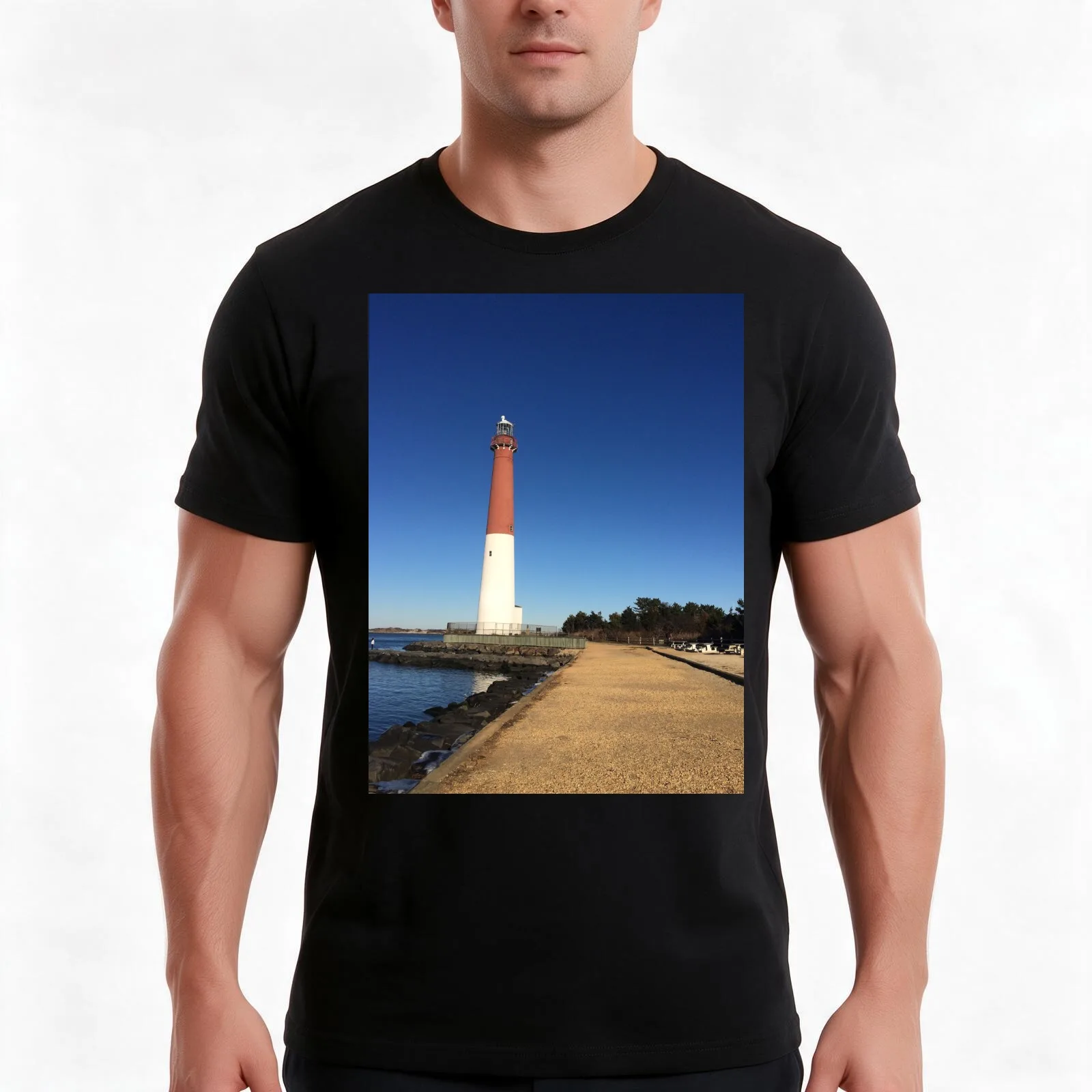 Old Barney, Barnegat Lighthouse, NJ T-Shirt, Summer Casual Cotton Tee, Oversized Streetwear Tops, Vintage Graphic Print