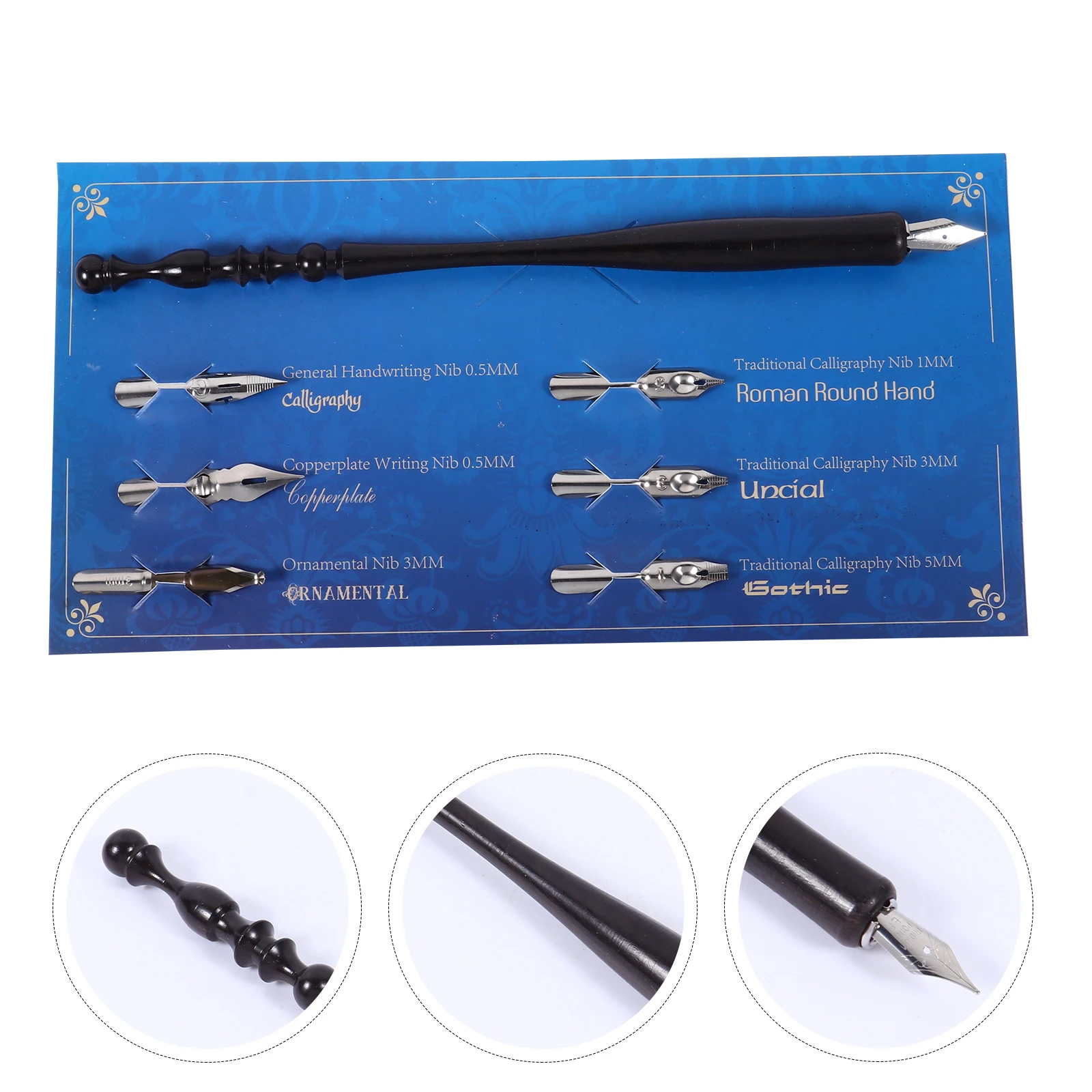 

1 Set Thick Wood Handle Dip Pen Kit For Kids Students Calligraphy Writing Drawing Painting Tool Gift Stationery Art Supplies