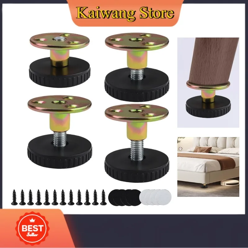 4 Stück Möbelfüße aus Kohlenstoffstahl, höhenverstellbar, 30–40 mm, verschraubt oder selbstklebend, für Stühle, Tische, Schränke und Sofas