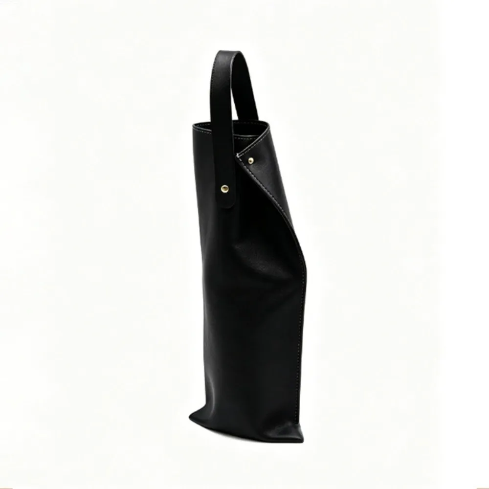 Snap-On Wine Packaging Bag Portable Single Bottle Wine Bottles Tote with Handle Protective Single Champagne Bottle Handbag