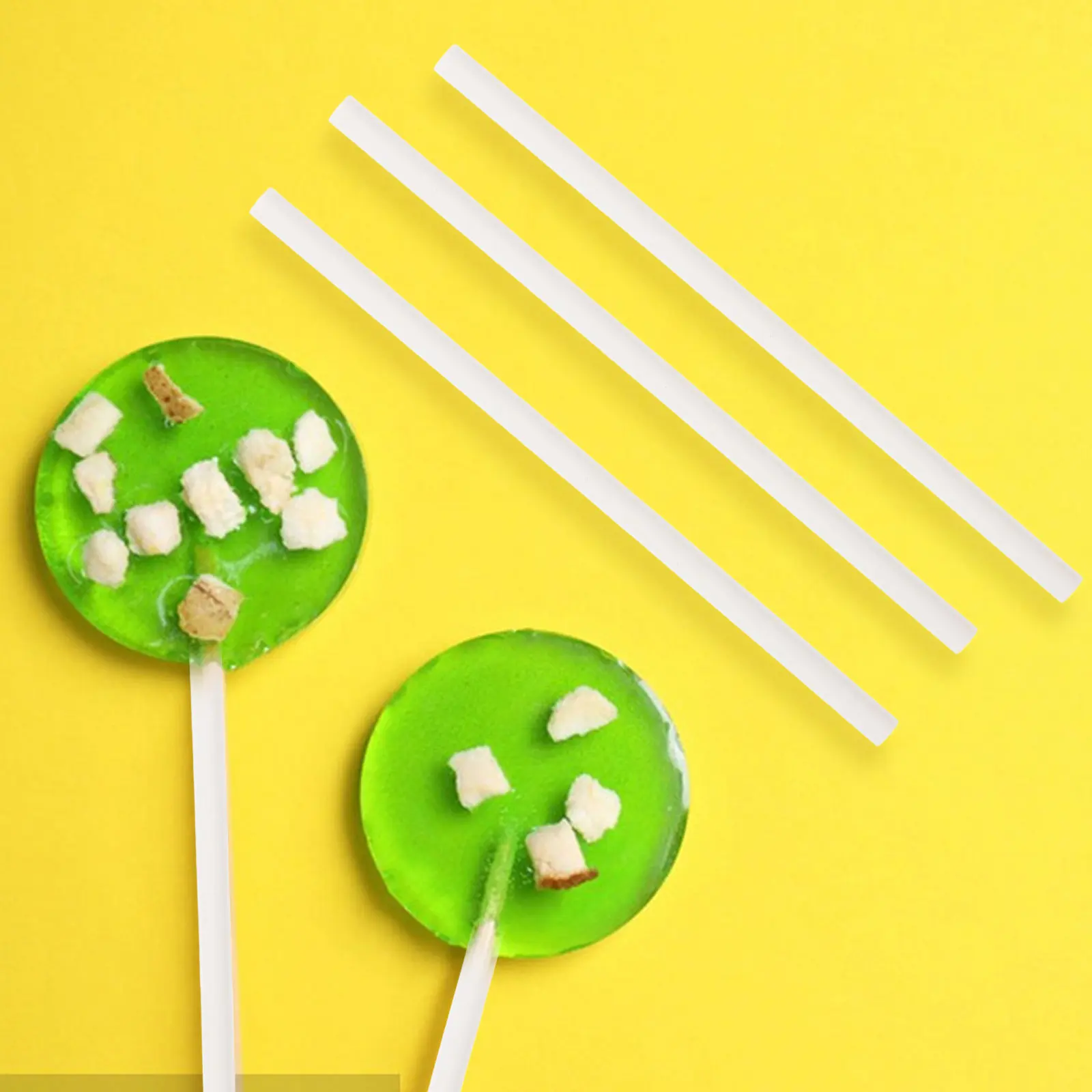 300Pcs White Paper Lollipop Rods 7.6cm X 3Mm Biodegradable Cake Pop Sticks Swizzle Sticks for Weddings Holidays Dessert Display