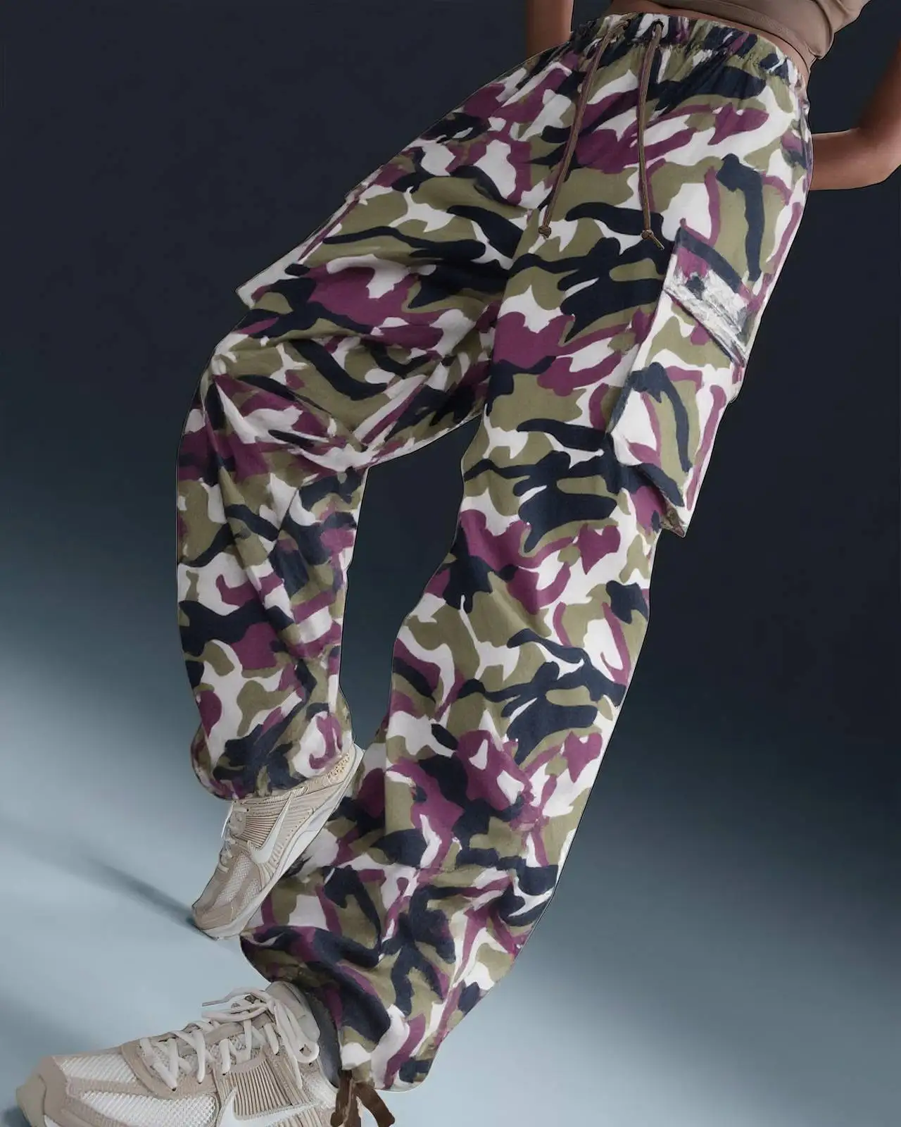

Women's Hiking Pants Purple Camo Cargo Trousers Casual Pants Ladies Military Army Combat Camouflage Pant