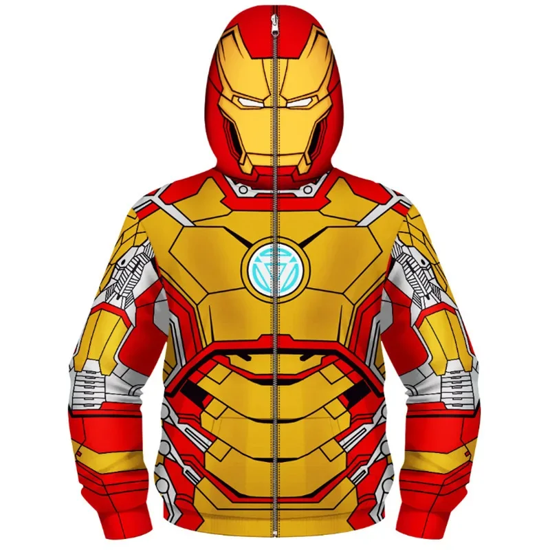 ベアハウス アニメ スパイダー アイアンとマン フルジッパー パーカー コスプレ コスチューム キッズ ボーイズ ガールズ スーパーヒーロー 漫画 P2025 PPT01..