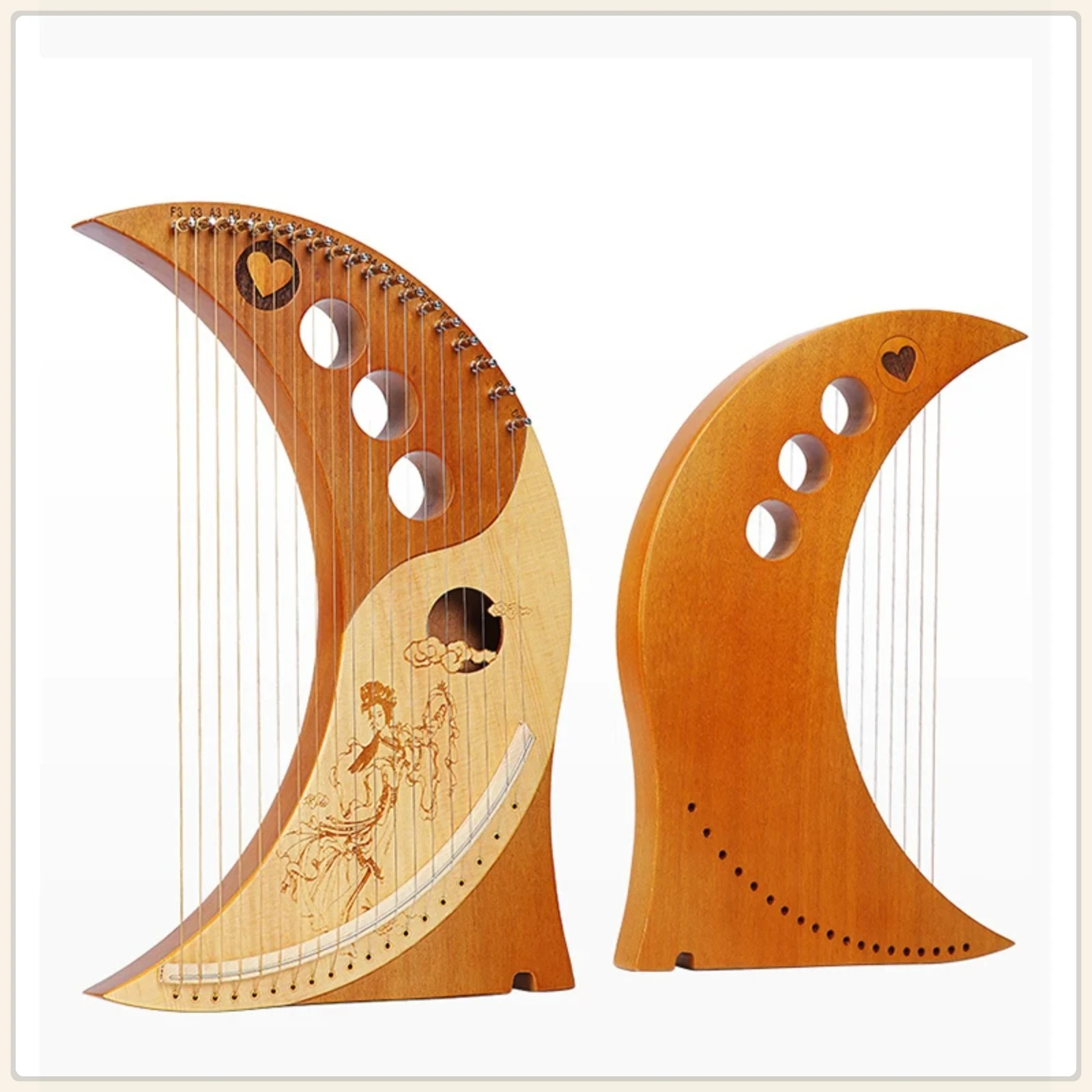 

NEW 19Strings Lyre Mahogany Musical Instrument With Spare Strings Lyre Harp 19 Strings Piano Harp High-quality Lyre Harp 2025