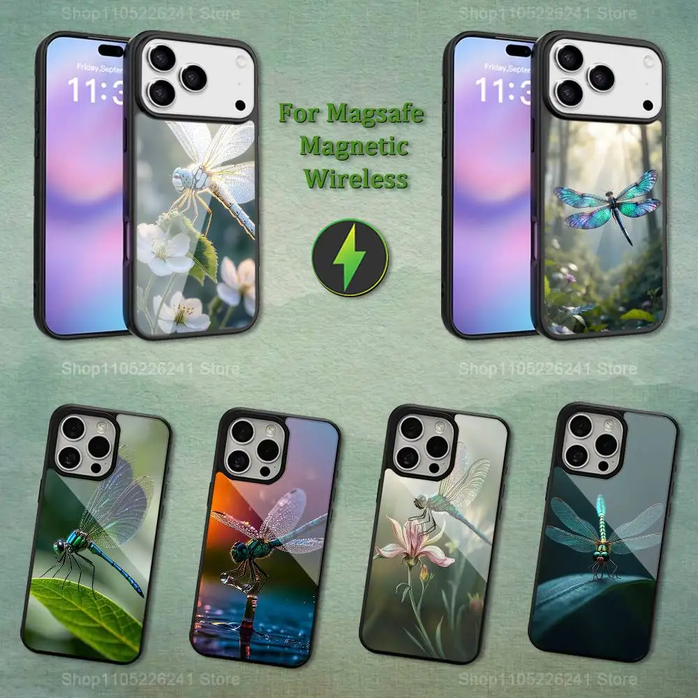 

Insect Art Dragonfly Phone Case For iPhone 13,12,11,16,15,17,14,Pro,Max,Plus,Mini, For Magsafe,Magnetic Wireless Charging