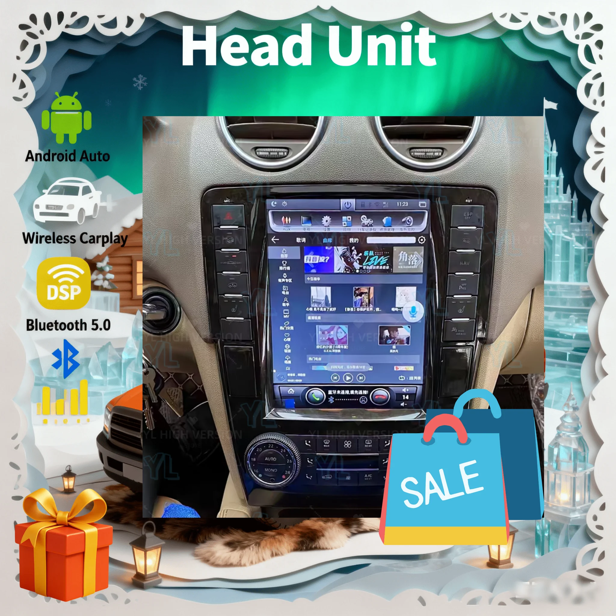 

Автомагнитола RC для Mercedes-Benz GL ML W164 X164 2005-2011, Android 13, мультимедийный видеоплеер, GPS, беспроводной Carplay, BT 5.0