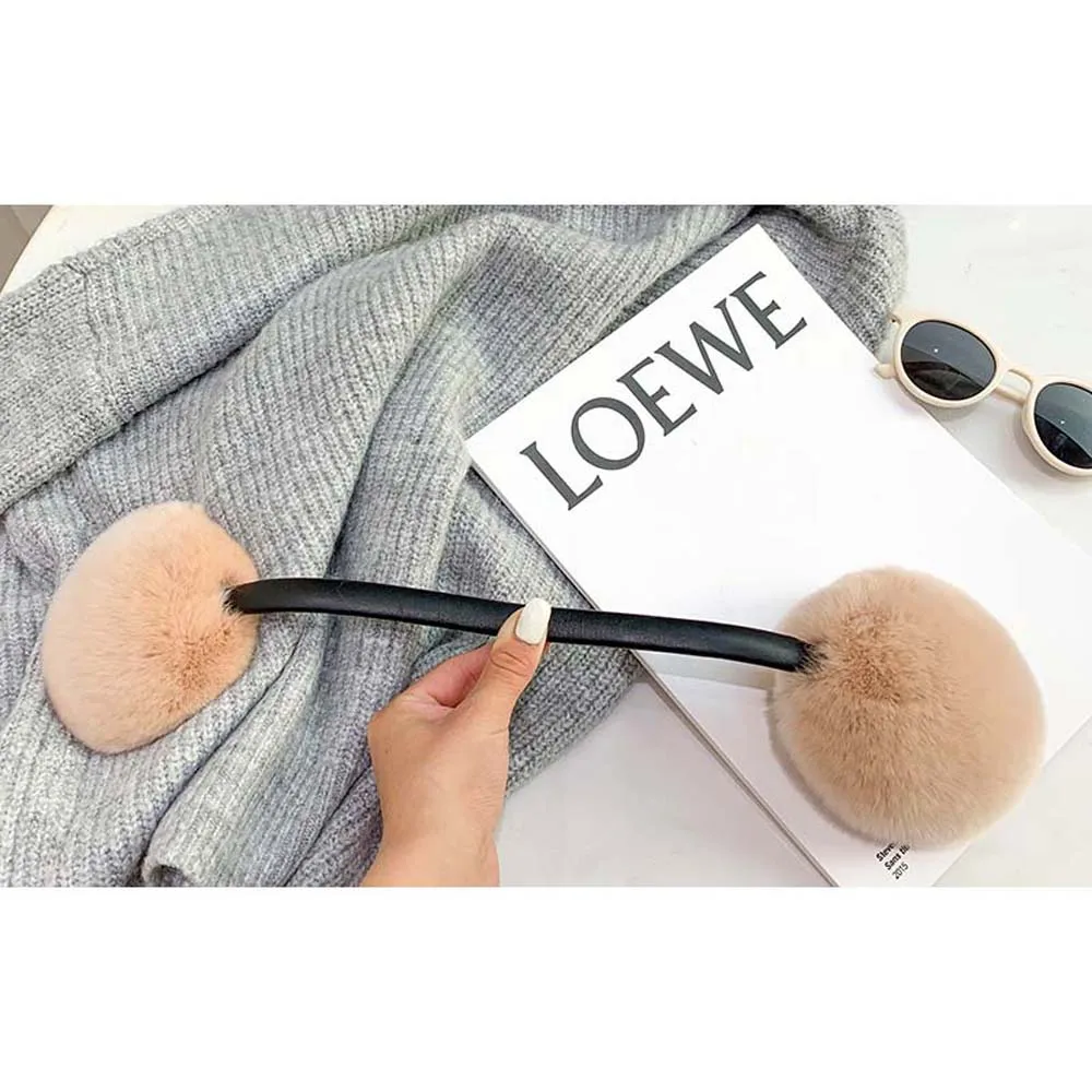 أزياء المرأة الدافئة الطبيعية 100% ريكس الأرنب الفراء غطاء للأذنين الشتاء الفراء الحقيقي غطاء للأذنين الأطفال غطاء للأذن #2