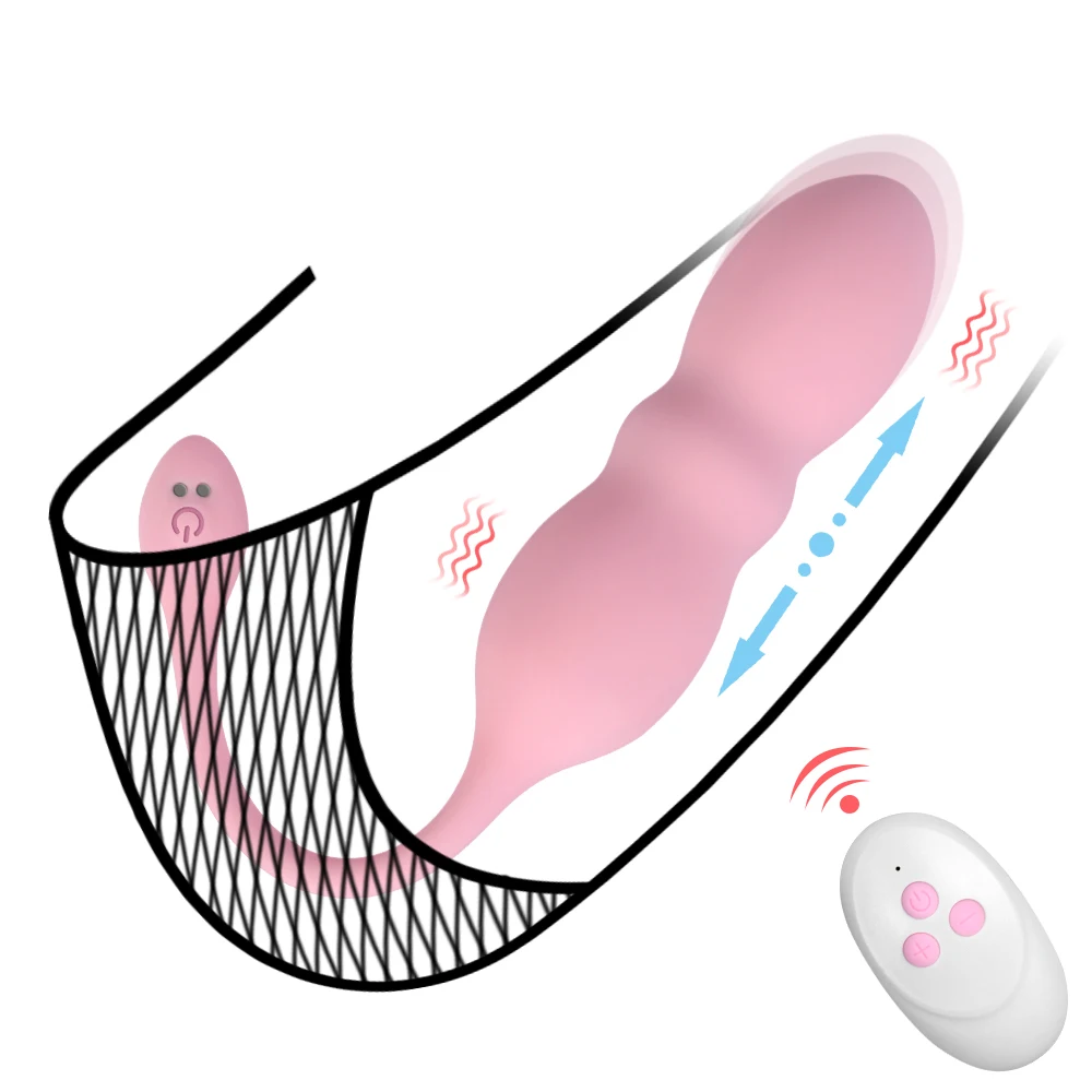 Telescopic Vibrating Egg Remote Control Sex Toy for Women G Spot Vaginal Massager Jump Egg Thrusting Panty Vibrator