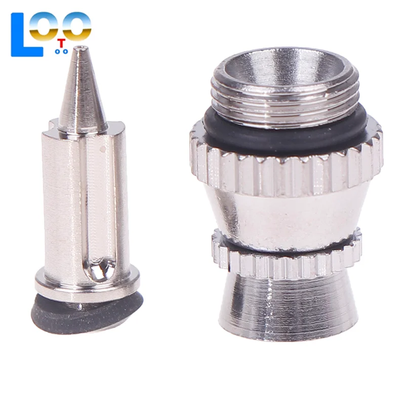 0.3mm 팁 및 커버가 포함된 금속 스프레이 건 노즐 교체 키트, 비충전 스프레이 건 액세서리 세트