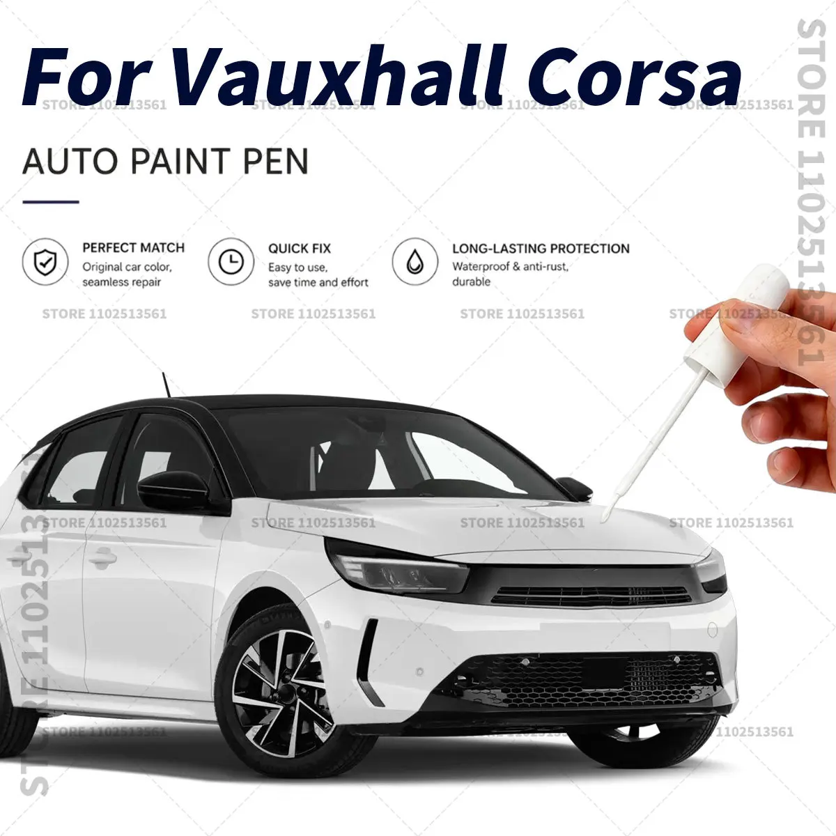 Car Paint Scratch Repair Pen Touch Up Paint Brush Automotive Chip and Scratch Remover Tool For Vauxhall Corsa Black White Black