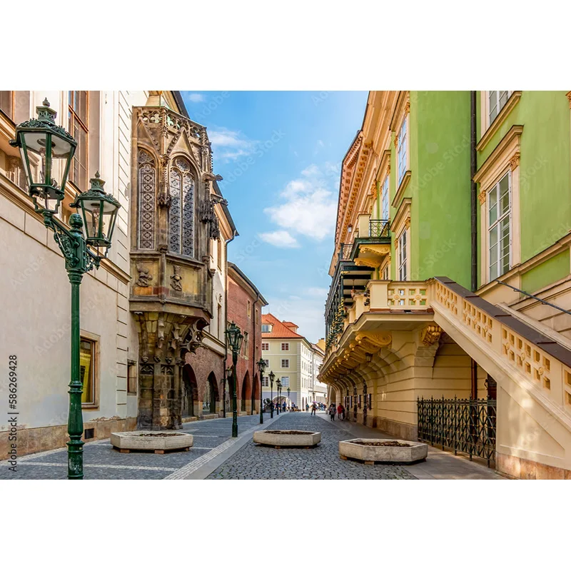 Art Cloth Background European Landscape Famous Scenic Spots Street  Night Scene Photography Background Props  OZ-18