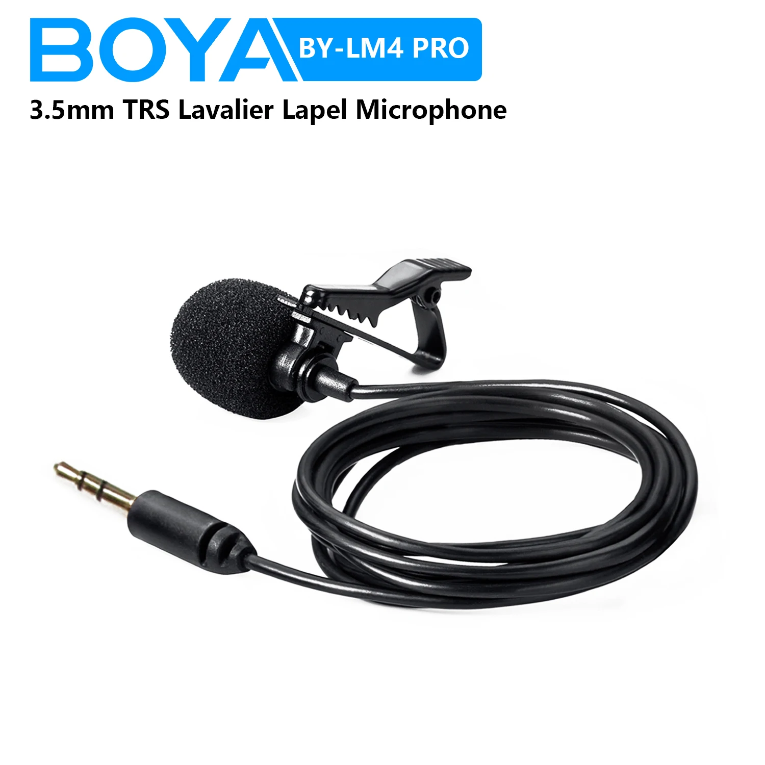 BOYA BY-LM4 PRO 3.5mm TRS Lavalier Lapel Microphone for BY-WM4 PRO/WM8 PRO DSLR Cameras Smartphone Vlog Recording Live Streaming