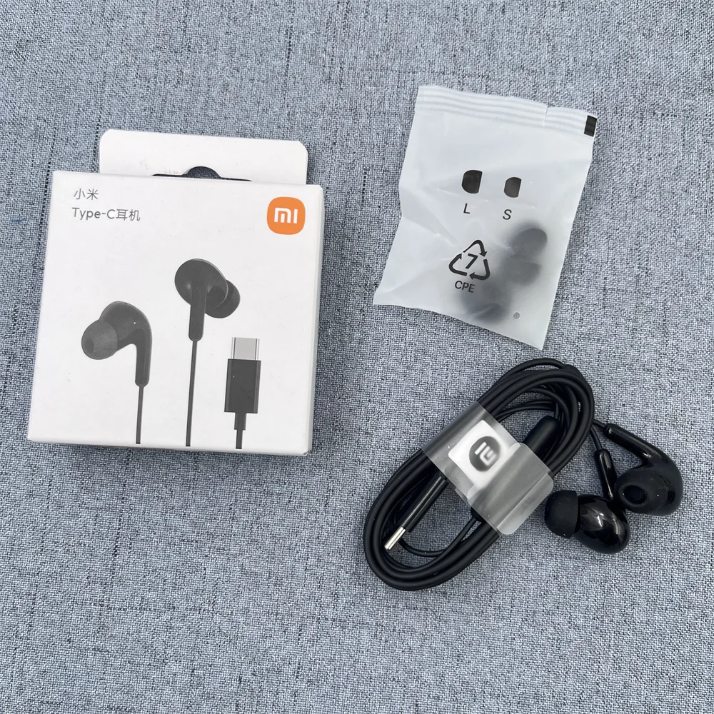 Fones de Ouvido Originais Xiaomi USB Tipo C, Estéreo Esportivo com Controle com Fio e Microfone para Smartphone Huawei Xiaomi