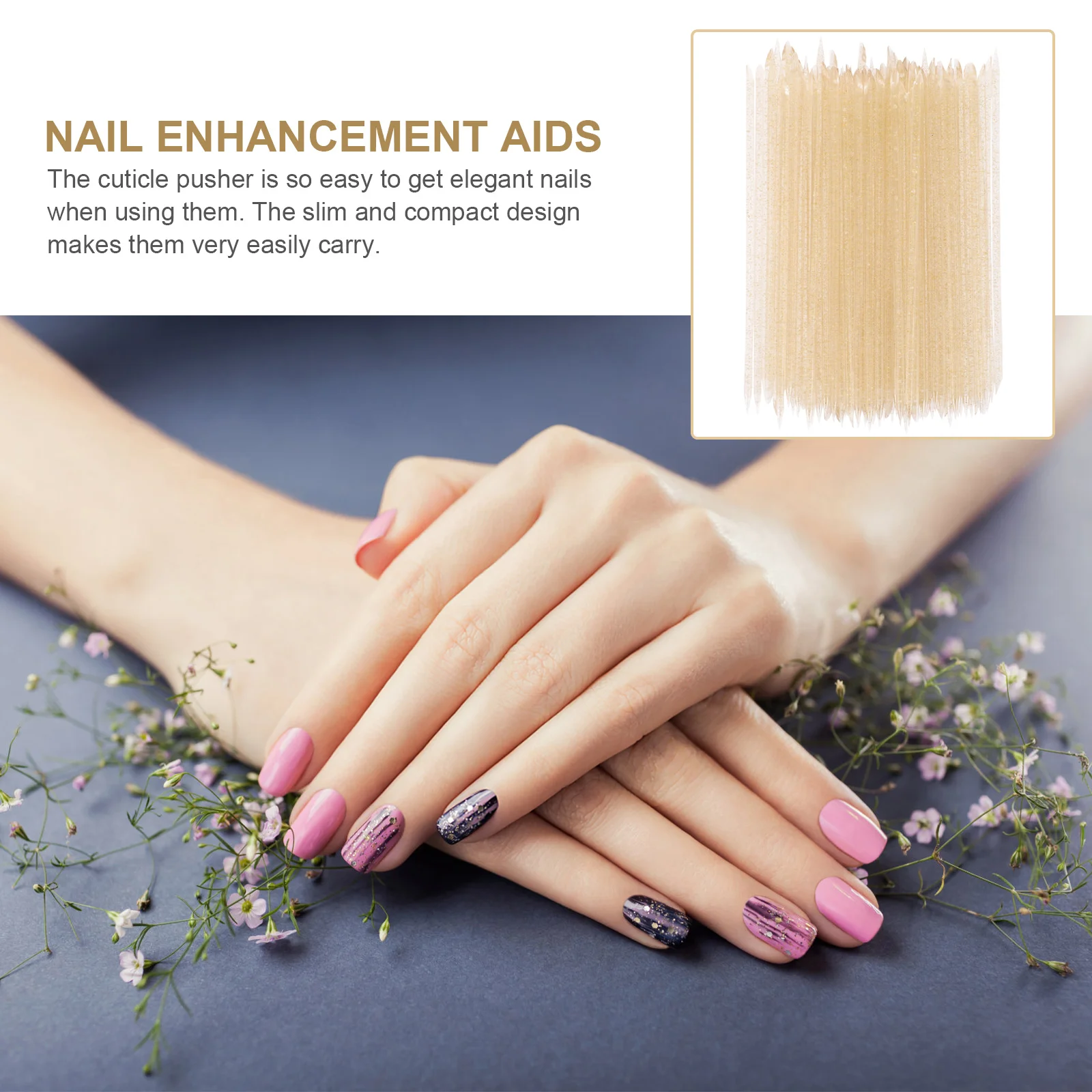 

100Pcs Nail Cuticle Pusher Plastic Ergonomic Manicure Tool Textured Non Slip Handle Nail Art Cuticle Remover Pedicure Tool