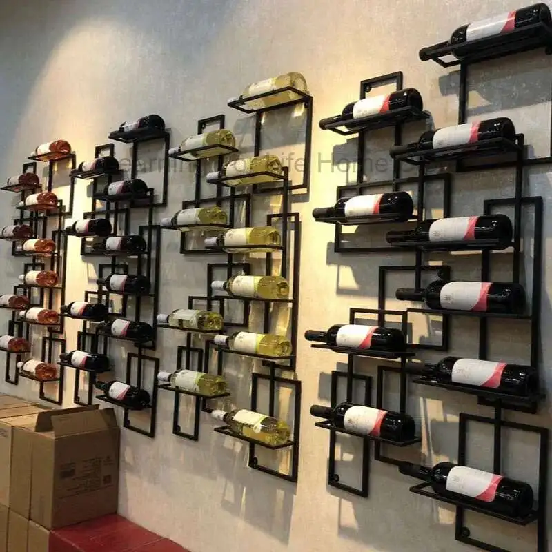 

Nordic Cabinet Room Liquor Bar Luxury Drinks Display Accessories Modern Home Open Cabinets Outdoor Wine Rack Wall Portable Iron