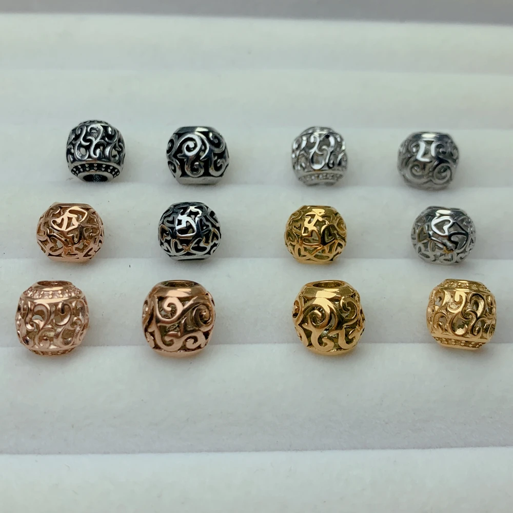 5pcs 10mm Stainless Steel Loose Round Spacer Beads Charms For Jewelry Making Necklaces Bracelets Accessories Supplies