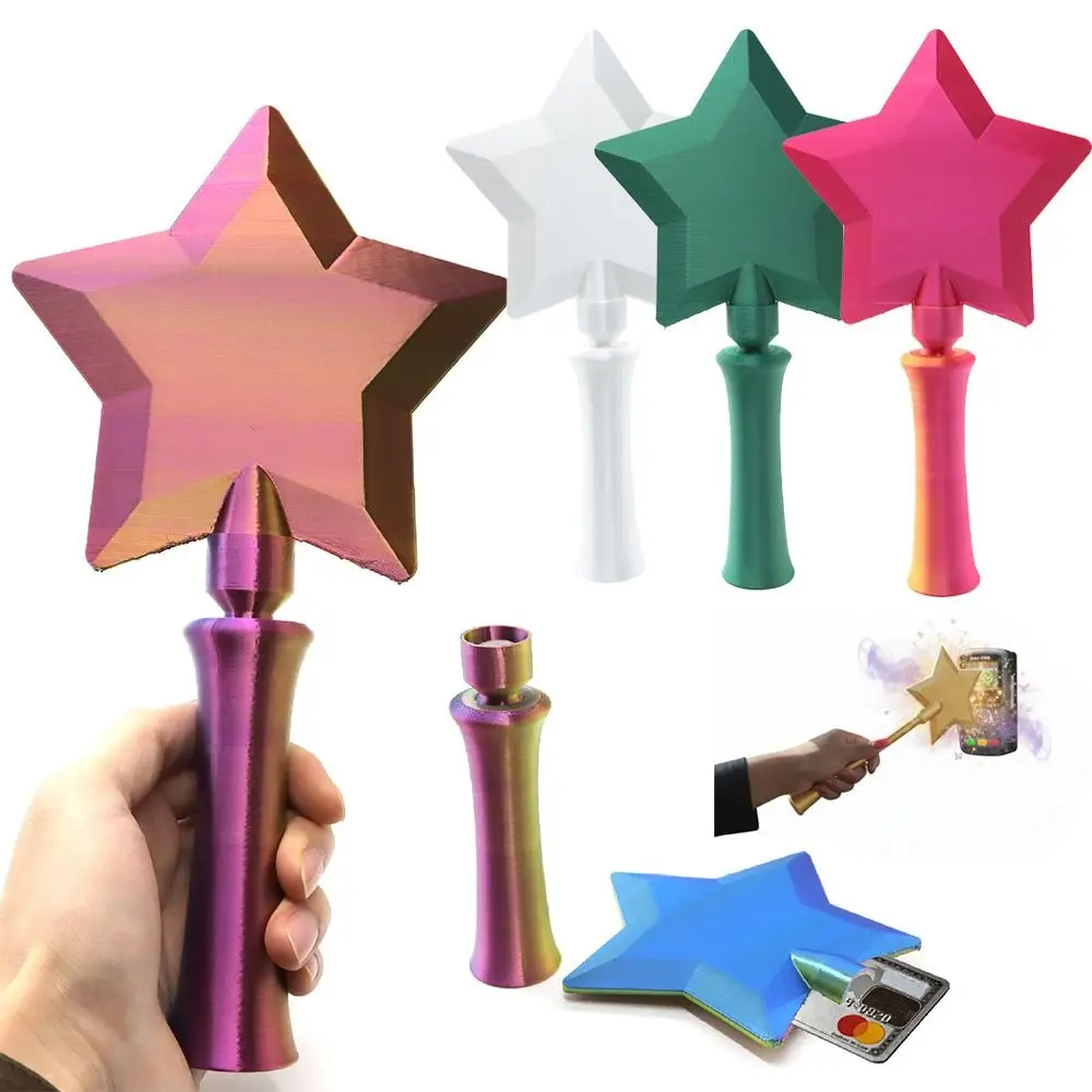 

Портативный бесконтактный держатель для карт в форме волшебной палочки-звезды, 3D-печатный, выдвижной, для оплаты по кредитной карте