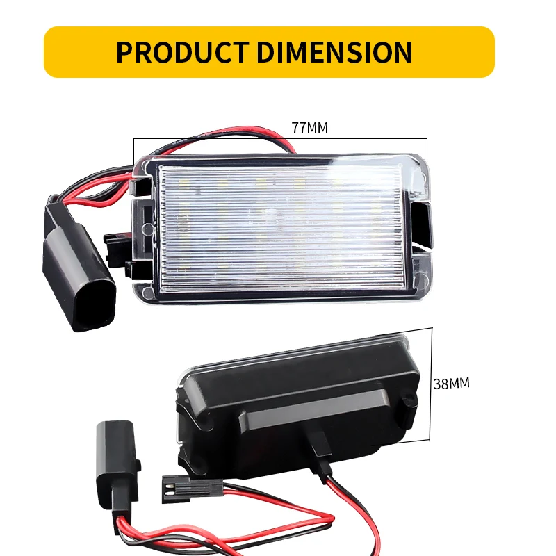 2Pcs/set Car LED License Plate Number Light for Seat Altea Ibiza Arosa Cordoba Toledo Leon with Built-in Canbus Controller