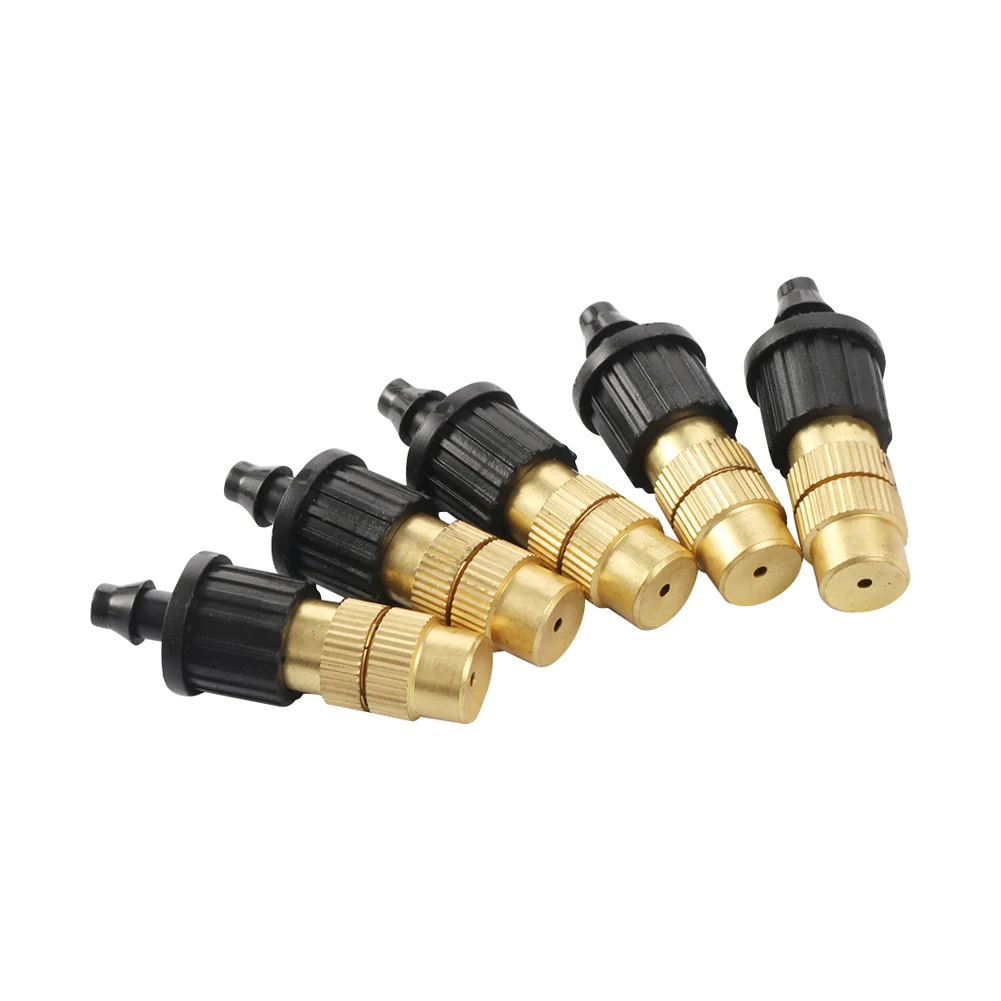 Micro drip irrigation misty brass nozzle 4/7mm garden spray cooling parts copper sprinkler with connector 10pcs