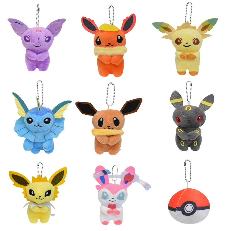 

Pokemon Plush Toys Q Version 4" Eevolutions Vaporeon Leafeon Sylveon Flareon Eevee Glaceon Espeon Jolteon Umbreon Anime Stuffed