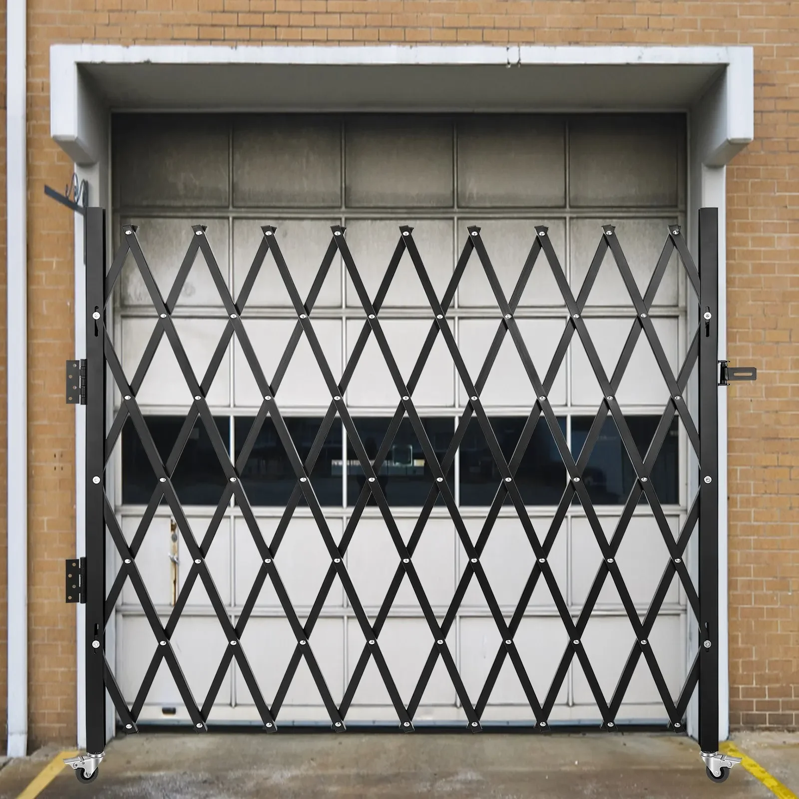 Cancello di sicurezza pieghevole singolo, cancello per porta pieghevole da 85 x 85 pollici, cancello di sicurezza per fisarmonica in acciaio, cancello di sicurezza espandibile flessibile,