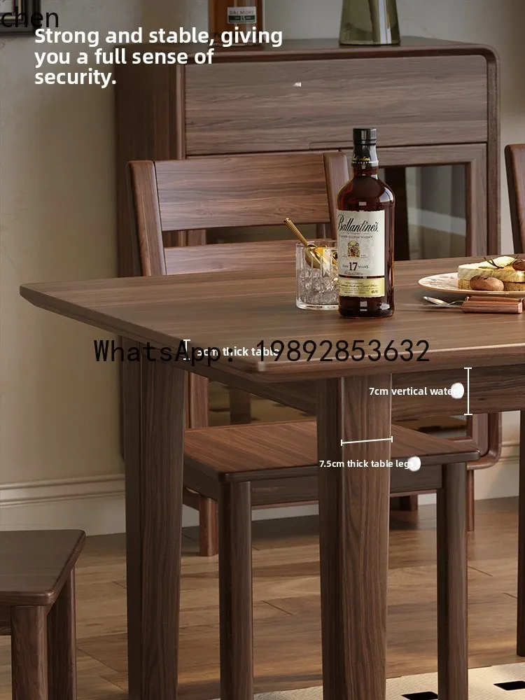 dining table all solid wood rectangular eating  tea table dining  integrated