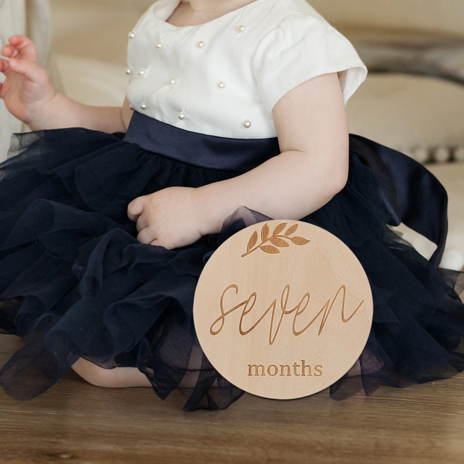 

14 Pcs Wooden Photo Cards Monthly Milestone Newborn Boy Girl Natural Safe Environmental Photography Props Studio