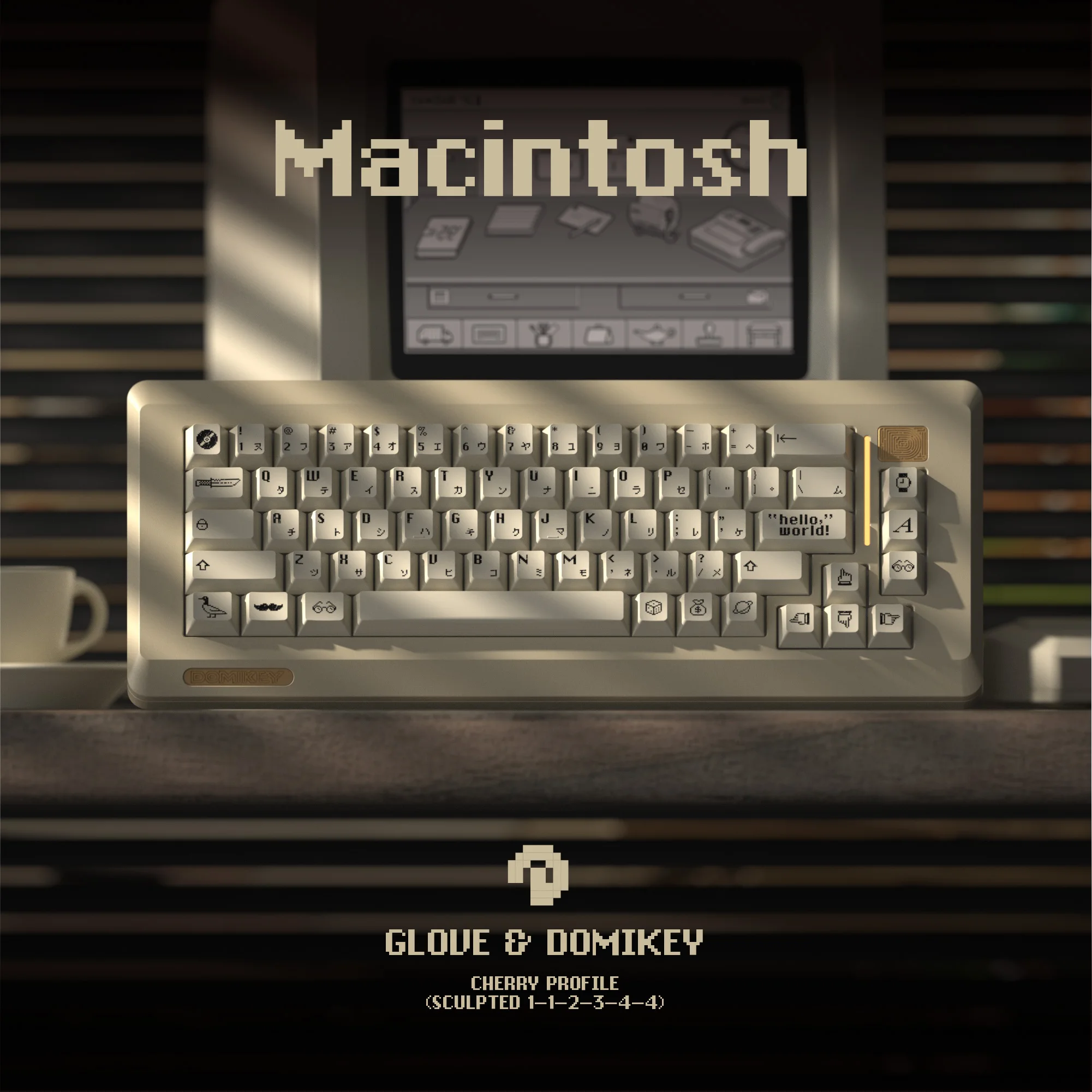 

Domikey x GLOVE Macintosh Keycap Cherry Profile PBT Dye subbed Keycaps for Mechanical Keyboard EZ63 Made68 Wooting 60HE 80HE