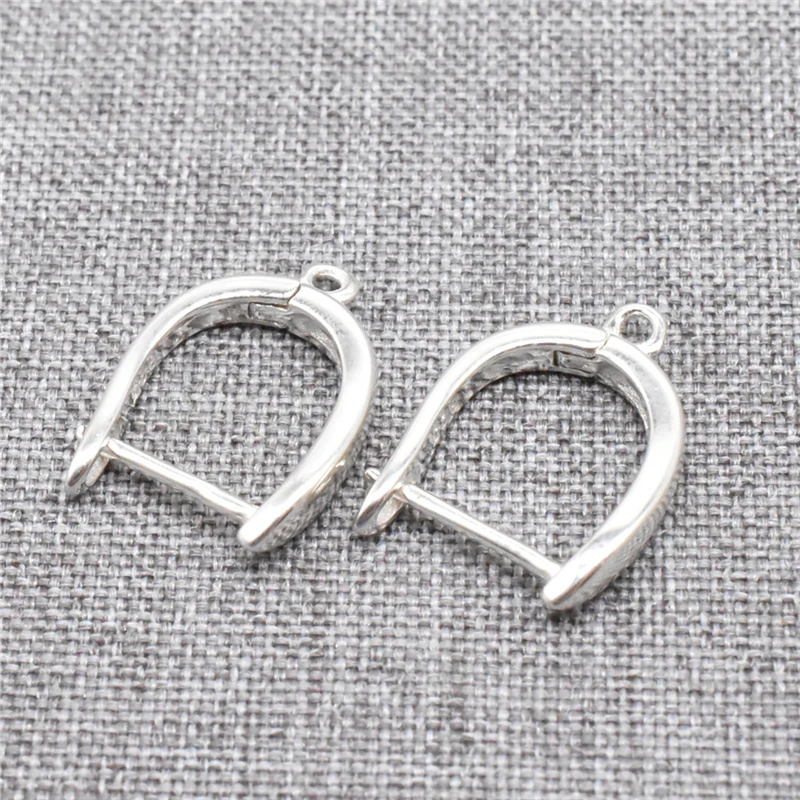 

925 Sterling Silver Plain Ear Hoops with Loop Earring Wire Leverbacks