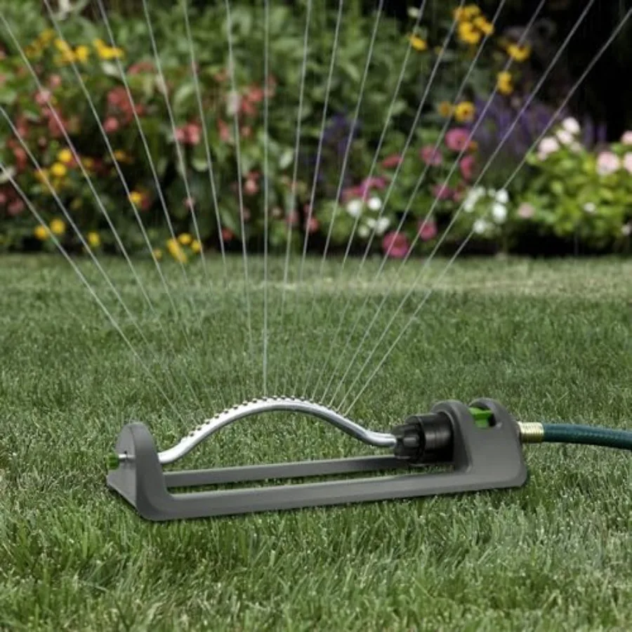 

Oscillating Lawn Sprinkler with 18Hole Brass Nozzle for Gardens up to 3 600 Square Feet Features Hidden Jet Cleaning Needle at