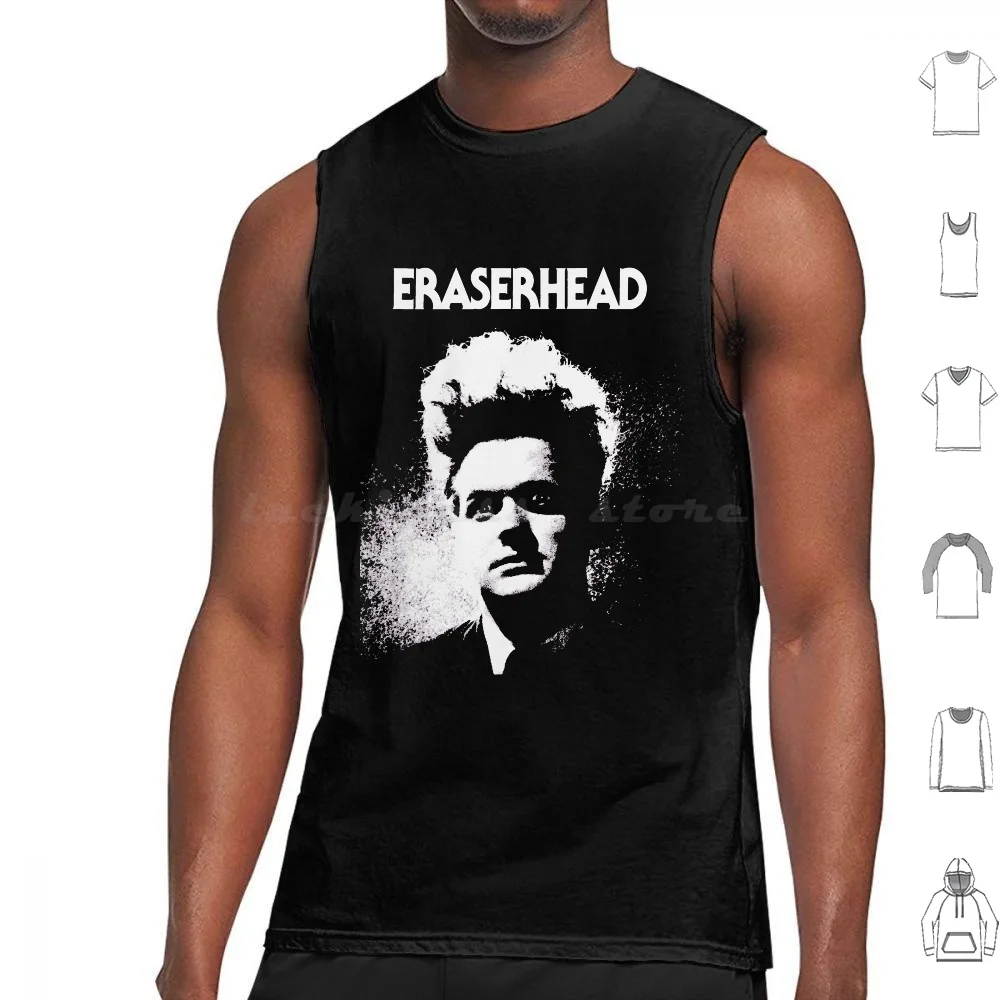 Eraser Head Tank Tops Print Cotton Screenprint David Lynch Eraser Head Eraser Head Inspiration Man Portrait Weird