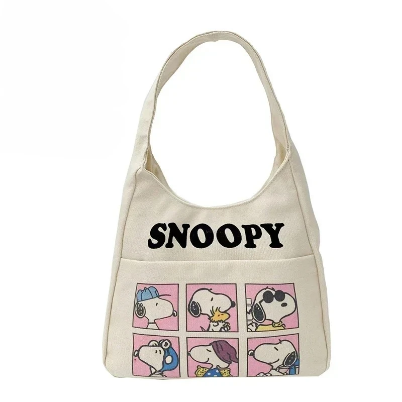

Disney Serie Cartoon Casual Canvas Bag Cute Snoopy Shoulder Bag Printed Underarm Bag Fashionable Large Capacity Handbag