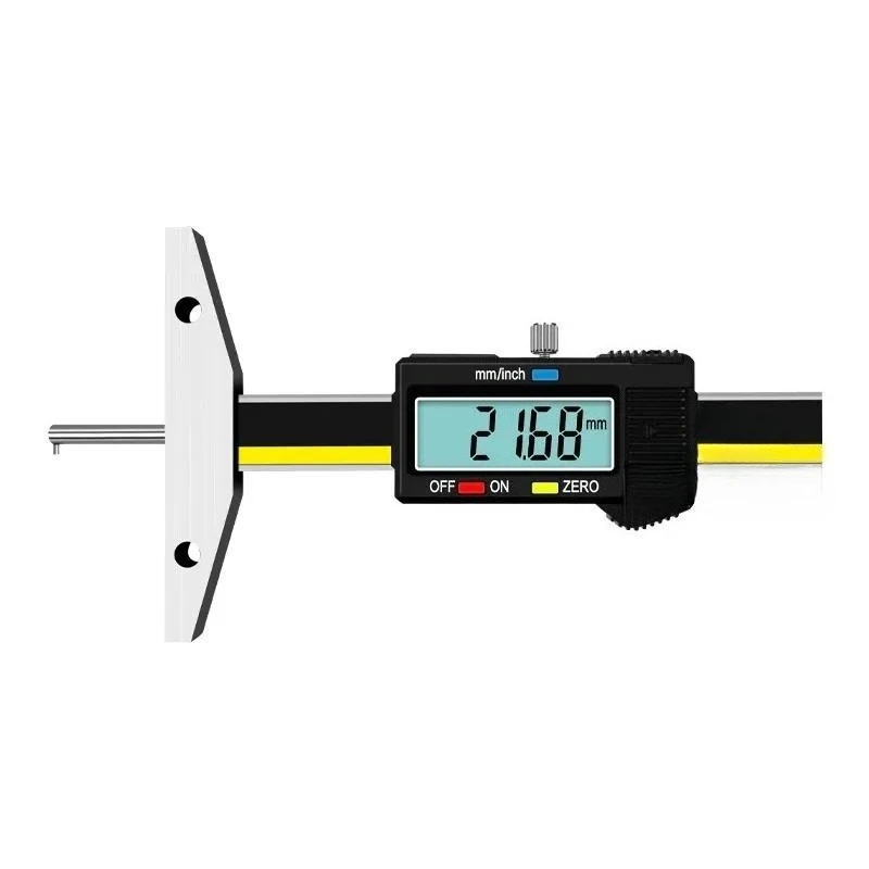 Digital Depth Gauge Caliper Single Hook Thin Rod Electronic Depth Meter For Groove Measurement Precision Tool Inch Mm Display
