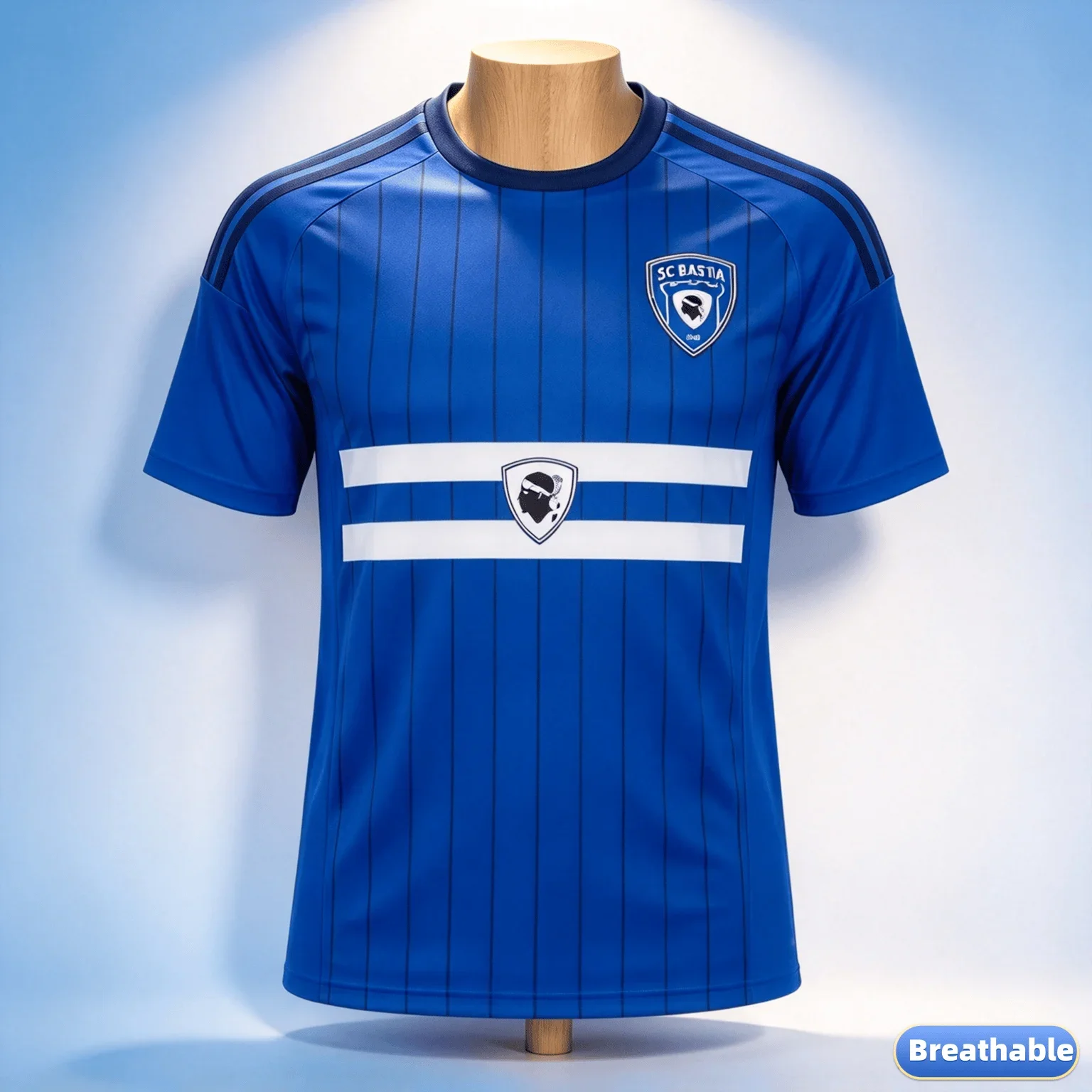 2026-27 Bastia French Football Jersey Y2K Quick Drying 3D Printed Breathable Men's Women's Parent-child Football Short Sleeves
