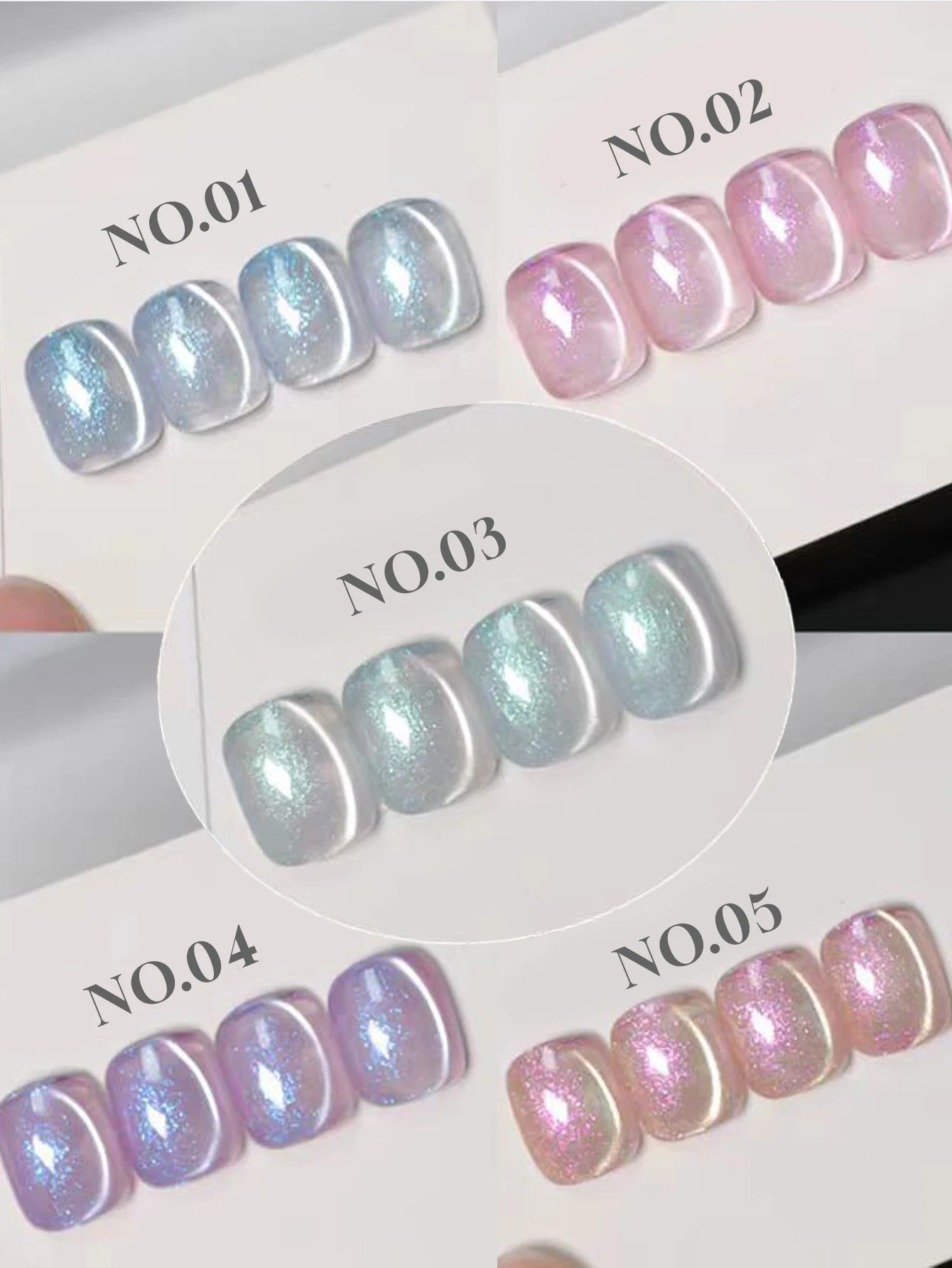 1-5 pieces, 12ml Glitter Magnetic Cat Eye Gel Nail Polish Set, Pink UV LED Removable Gel Crystal Cat Eye Gel, Nail Art Supplies