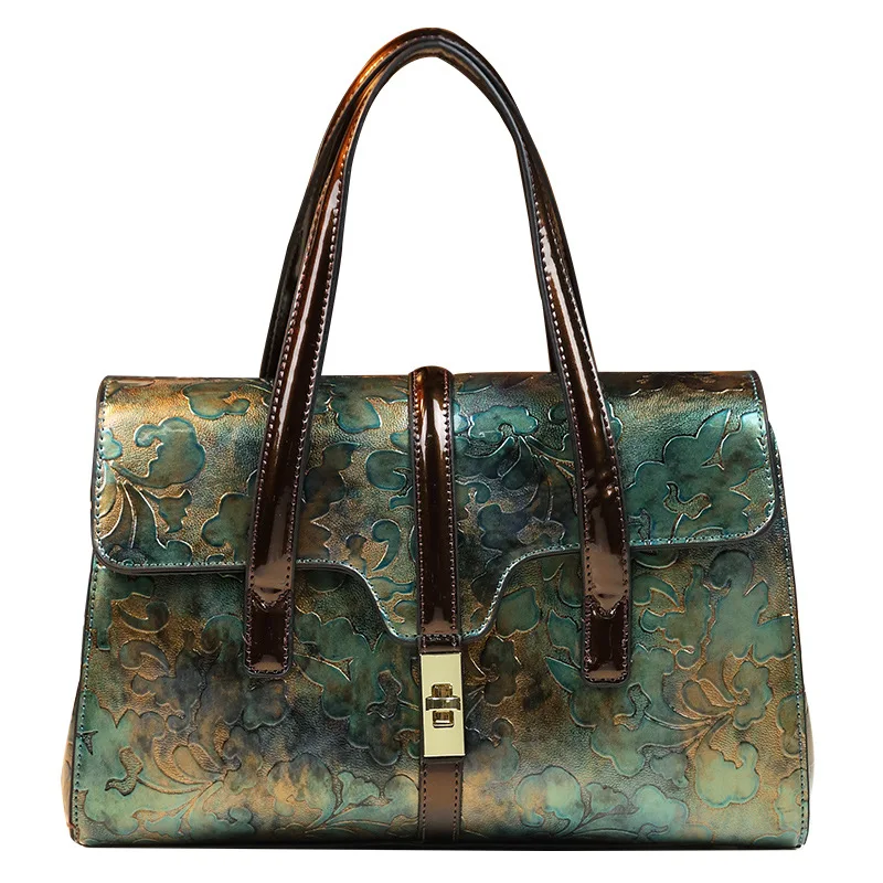 

Floral Women Leather Handbag Vintage Ladies Tote Bag Fashion Girls Shoulder or Crossbody Bag