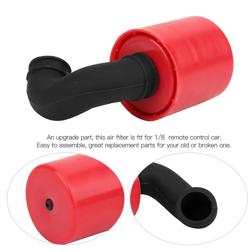 プラスチック製エアフィルタークリーナー＆エレメントスポンジ、1/8スケールRCカー用（レッドキャット、アーマ、HSP、ヒモト、ロシ8IGHT、HPI、京商パーツ対応）、SH.28エンジン用、赤色