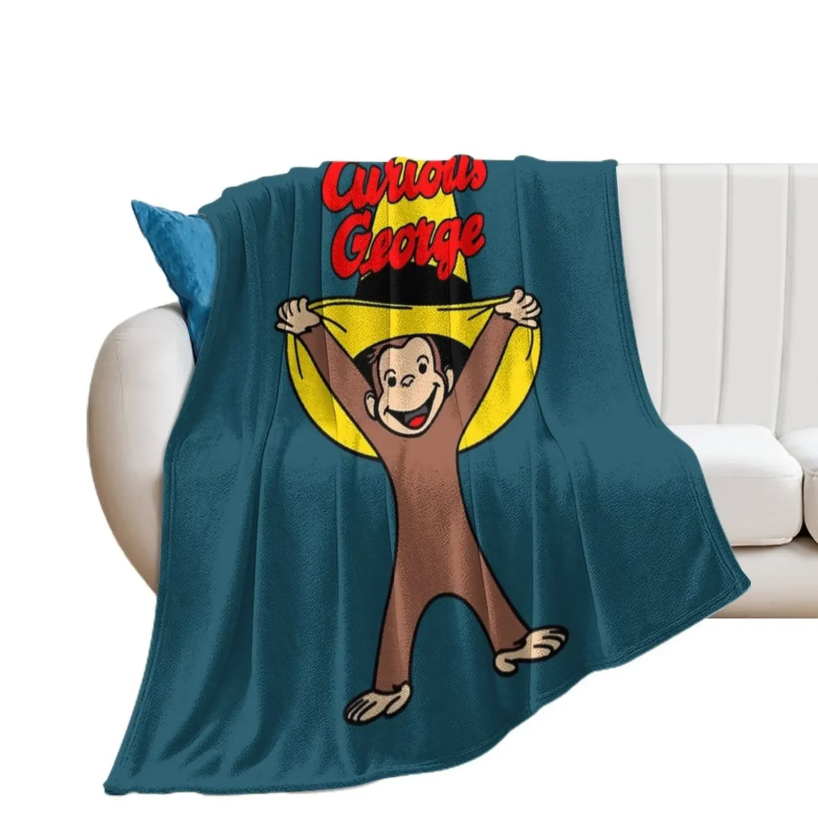 

Curious George In The Yellow Hat Throw Blanket Decorative Beds Furrys Blankets