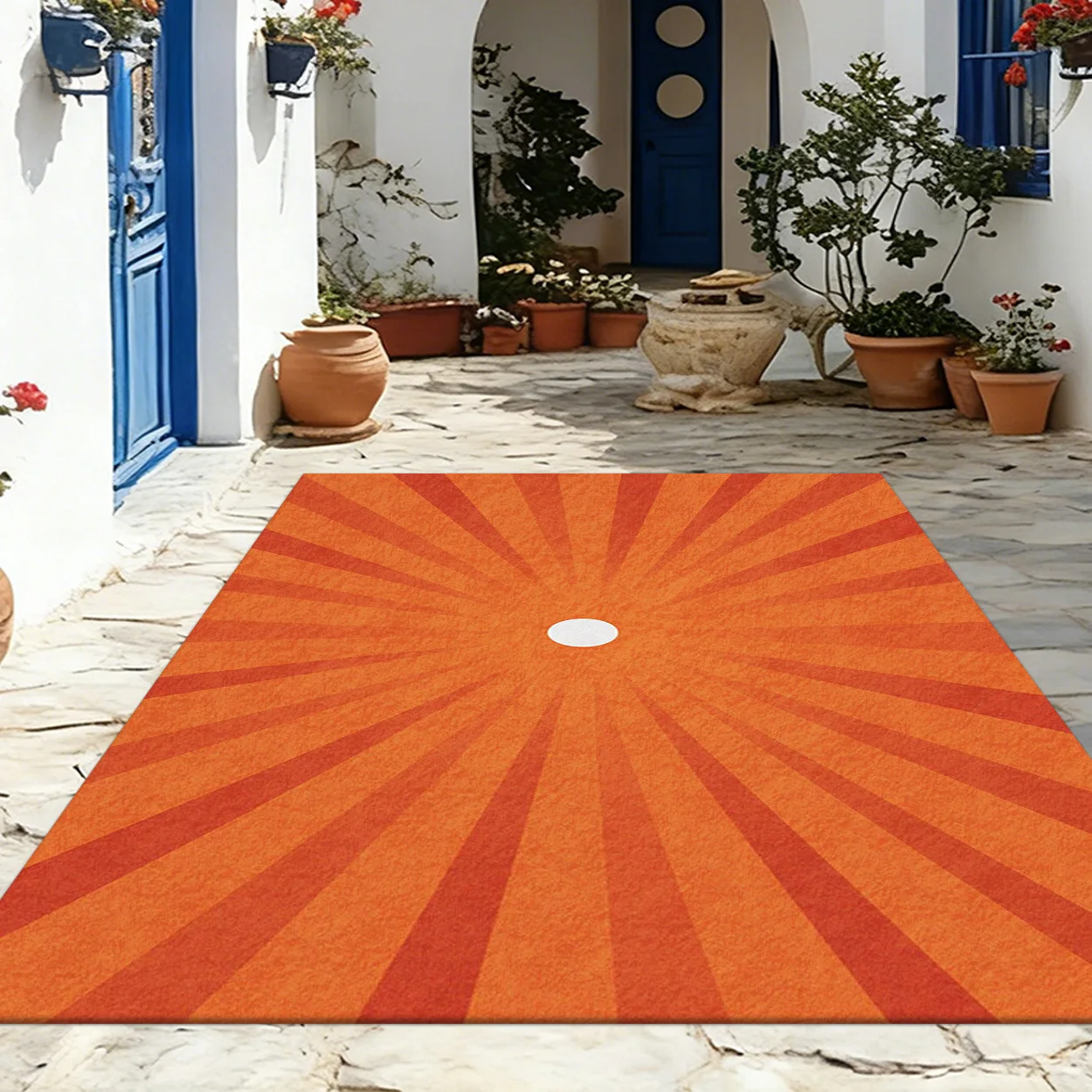 Abstract Color Block Carpet Minimalist Style Ground Covering For Garden Courtyard Entrance Anti-Wear Durable Foot Pad