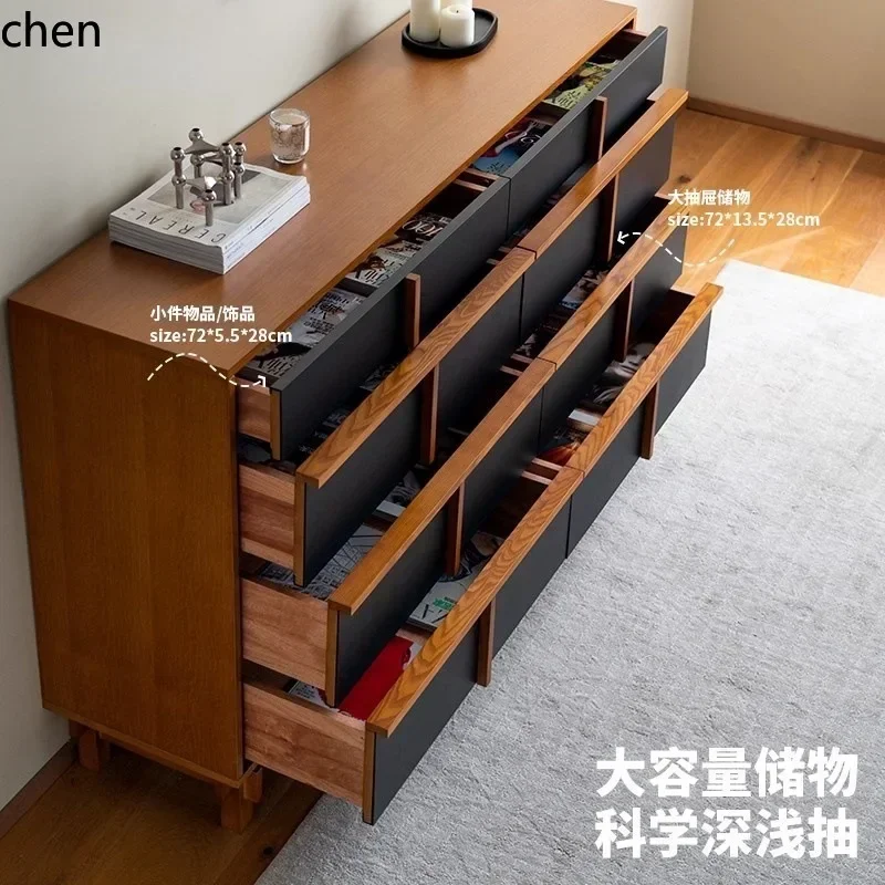 GZ-11 Solid Wood Chest of Drawers Wall-Mounted Storage Entryway Cabinet Rock Board Storage Drawer Cabinet