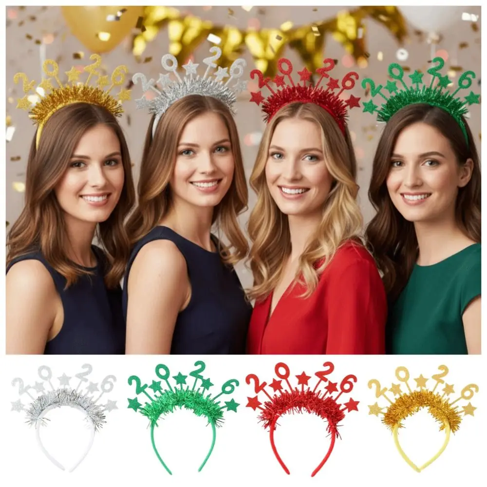 

Повязка на голову с блестками 2026, милый сладкий рождественский головной убор, реквизит для фотосессии, креативный новогодний декоративный головной убор