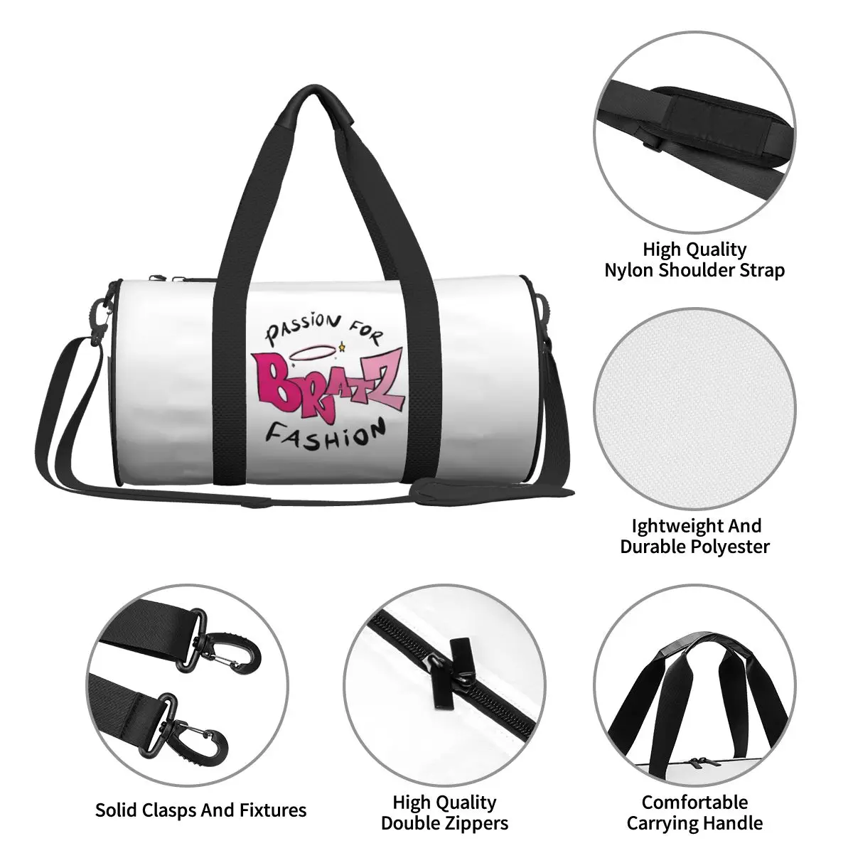 BRATZ-Bolso de deporte con zapatos para hombre, bolsa de gimnasio, diseño divertido, para entrenamiento y Fitness, a la moda