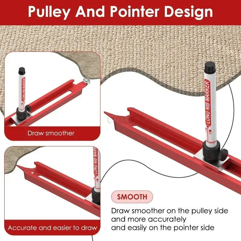 Woodworking Contour Gauge Scribe Tool Edge Corner Measuring Profile Duplicator Profile Scribing Ruler Adjustable Pencil Holder