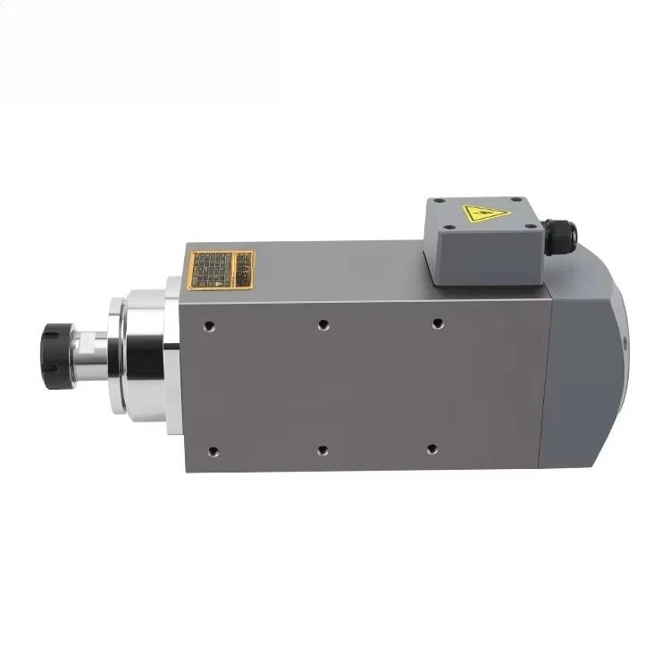7.5KW 12000rpm Square Air-cooled Variable Frequency High Speed Spindle Woodworking Tenoning Aluminum and PVC Drilling Spindle