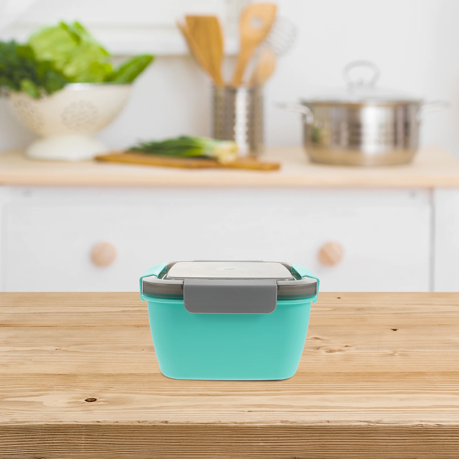 

1Pcs Double Layer Lunch Food Container Large Capacity Sealing Storage Box Portable Fresh Keeping Box Kitchen Salad Carrier