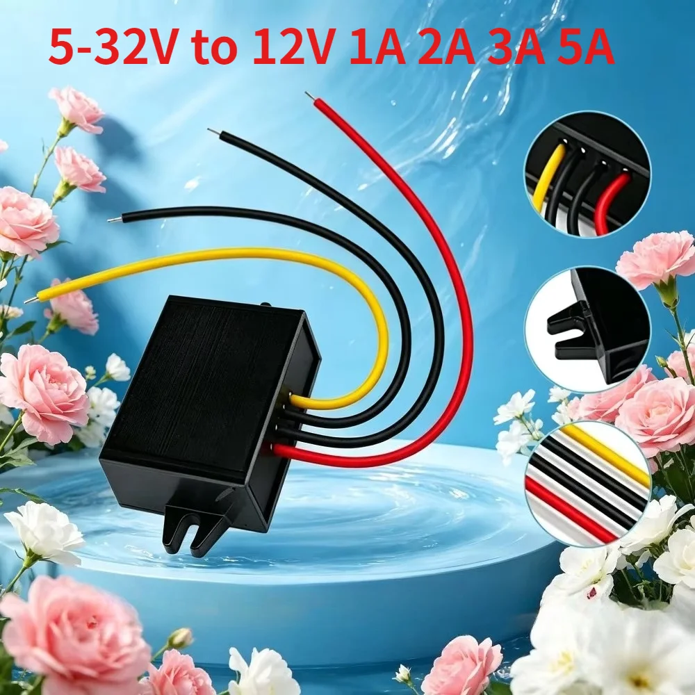 5-32V to 12V 1A 2A 3A 5A Converter 12V Voltage Stable Regulator Automatic Step Up Down Boost Buck Power Converter DC Converter
