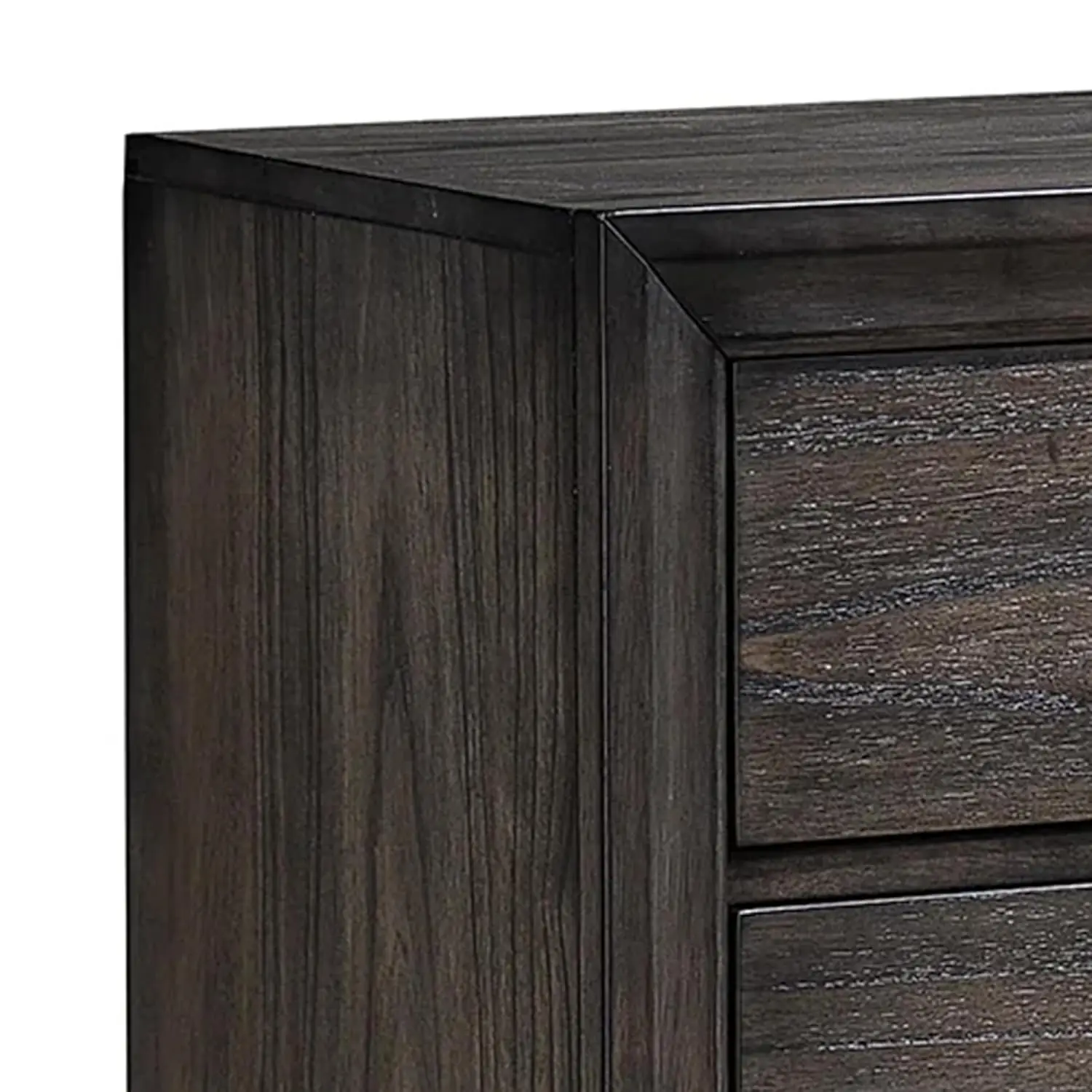 Rustic Dark Gray Nightstand with 3 Drawers & Chrome Handles, Bedroom Furniture, Customized
