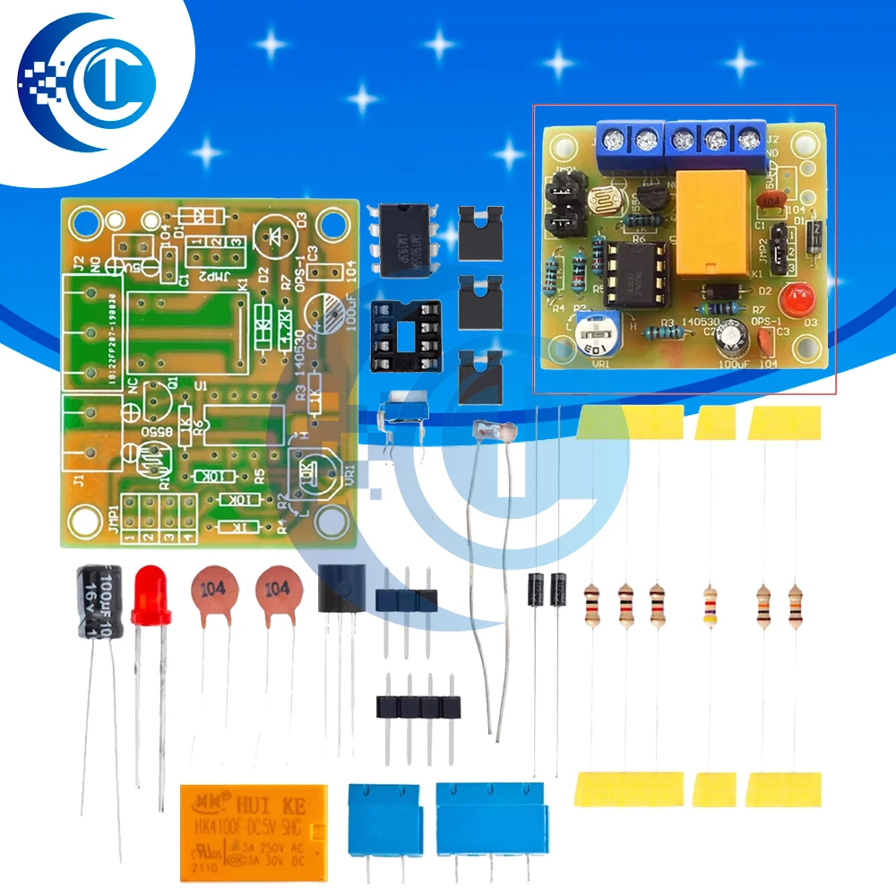 ‌LM393 Light Sensor Switch Kit – DIY Photosensitive Trigger Module with Adjustable Output