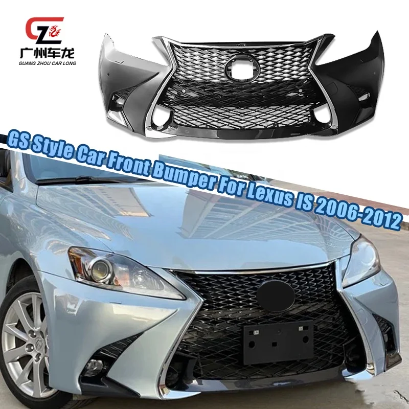 GS Style Car Front Bumper Parts For Lexus IS250 IS300 IS350 2006-2012 PP Material Body Kit Front Grill Front Facelift