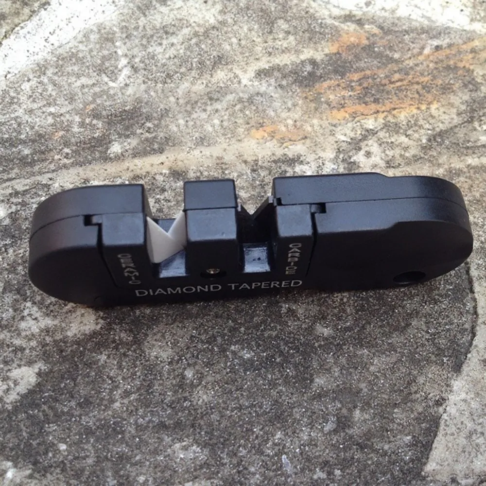 4 In 1 Portable Pocket Sharpener Carbide Ceramic Diamond Tapered Rod Multi Function Outdoor Camping Grinding Edge Tool